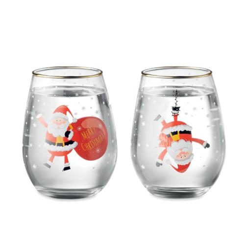 Set van 2 kerstglazen Noel wit